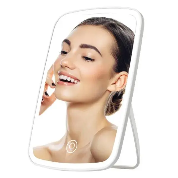 5.98x8.62in LED Lighted Tabletop Vanity Desk Mirror for Home Decor & Home Supplies