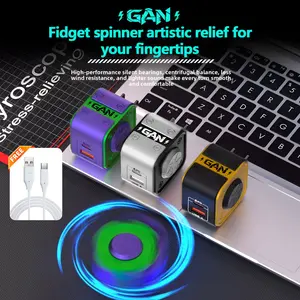 120W Fast Charger with Cable(Free data cable), Dual Port USB C Wall Charger, Fun Fidget Spinner Shape Desktop Adapter, Low-Temperature Charging Protection for iPhone Android iPad MacBook Laptop