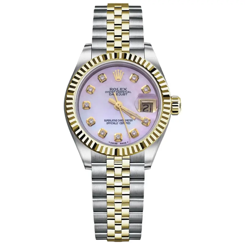 Rolex Lady-Datejust 26 69173 Automatic Two-Tone Aftermarket Pink Mother of Pearl Dial Ladies Watch WHP042333/WHP042703