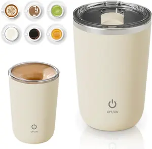 2026 New Automatic Magnetic Stirring Coffee Mug Portable Auto Stirring Cup for Travel Office Gift Off - white