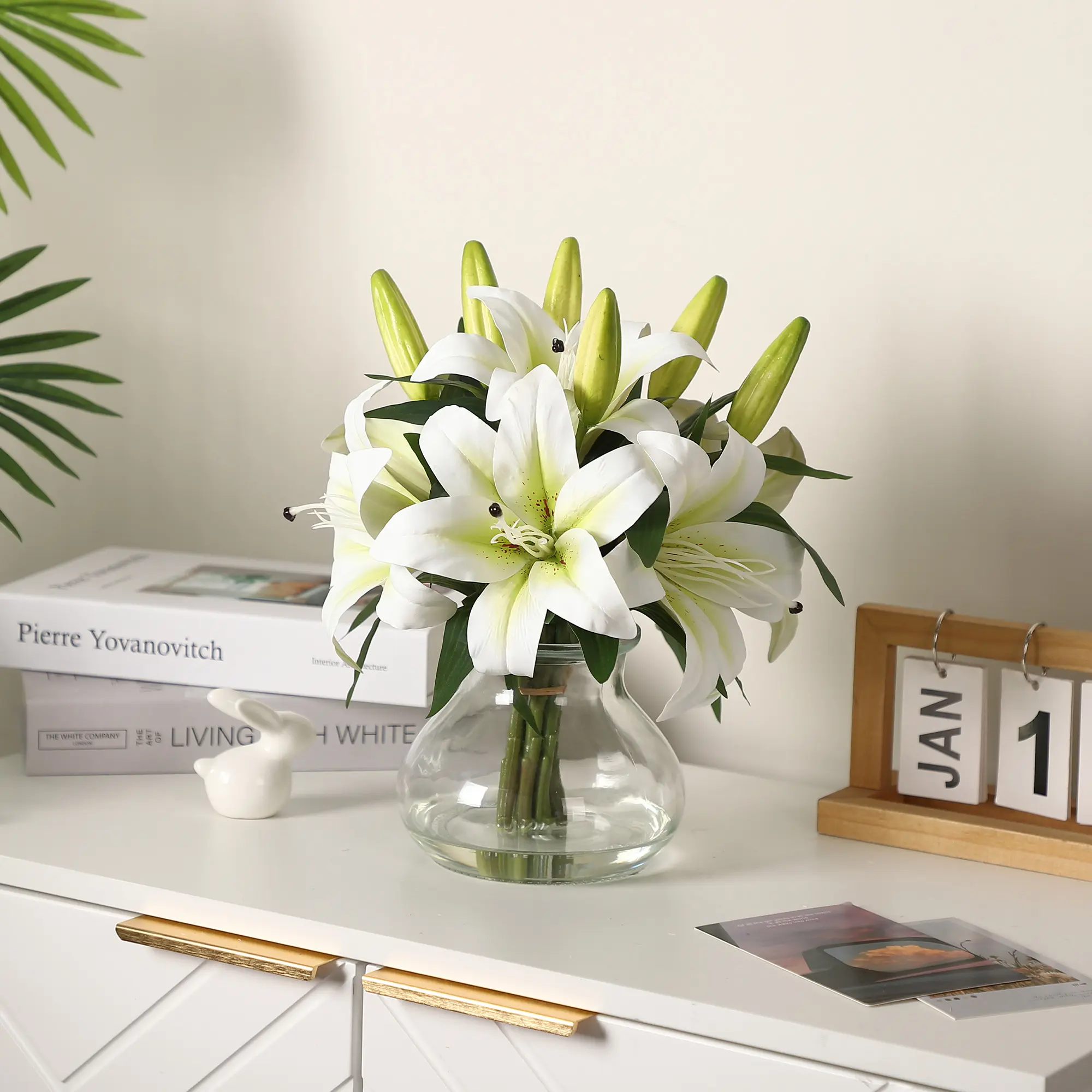Realistic Silk Artificial Lilac Flowers for Home Decor – Lifelike Faux Lilies Stems – No Maintenance – Perfect for Vase, Office, Wedding Centerpiece