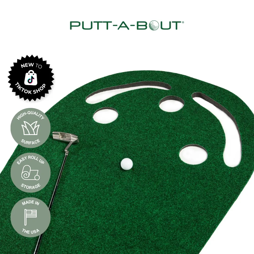 PUTT-A-BOUT Par 3 Plus Golf Putting Green (3' x 9') - Made in USA, Golf Training Accessory - Ideal for Home, Office Use