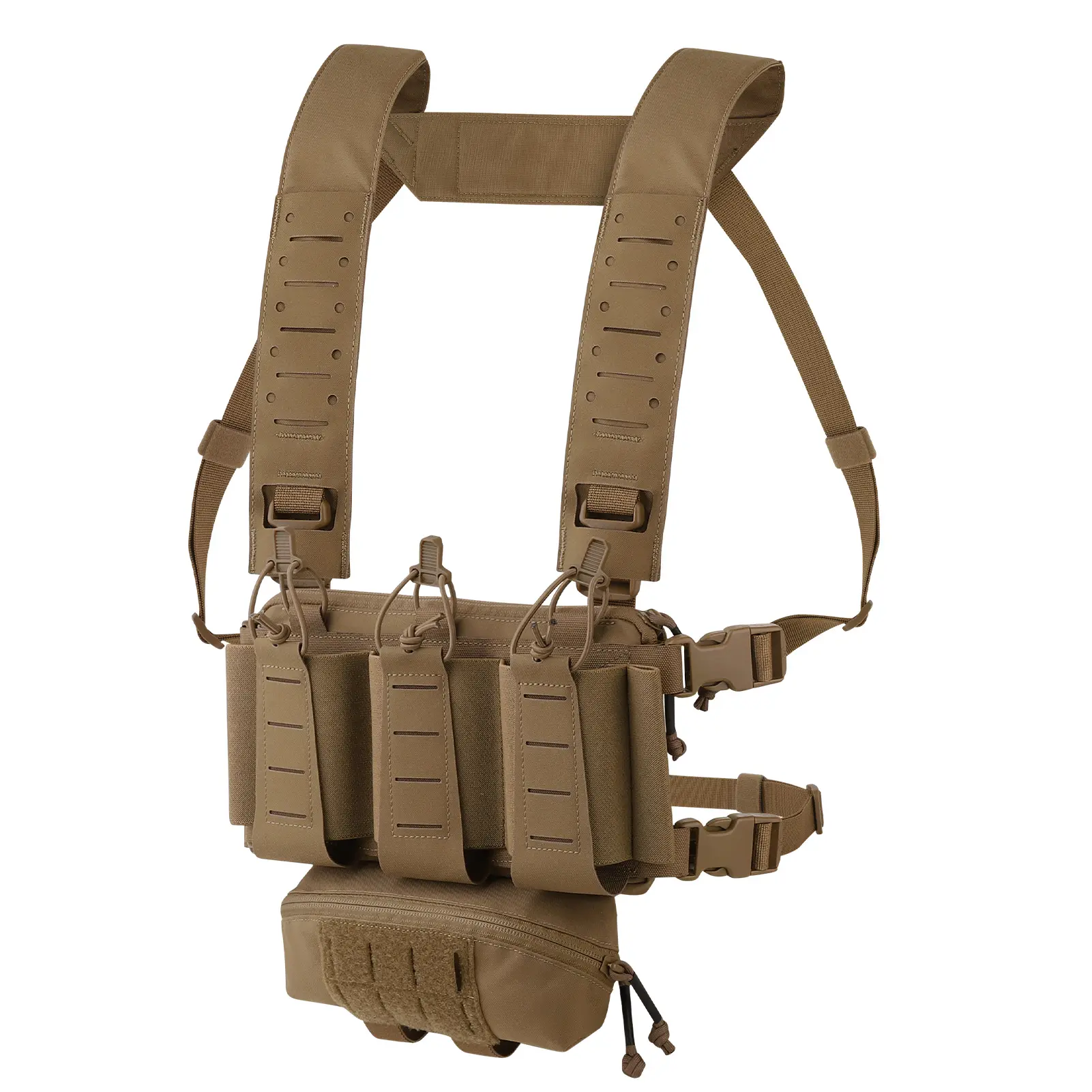 Krydex Tactical Chest Rig Triple Elastic 556 Magazine Pouch Placard GP Pouch Mini Drop Dangler Pouch