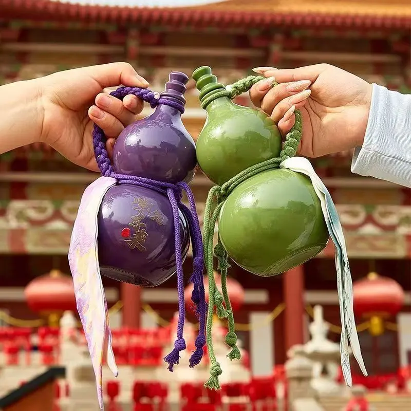 Elegant Oriental Style Gourd Travel Water Bottle, Portable Ancient