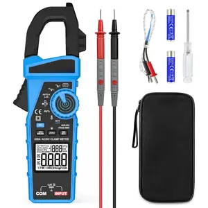 Clamp Meter Multimeter 6000 Counts Amp Meter Clamp  Current &  Amp Clamp Multimeter Auto-Ranging with Resistance, Capacitance, Frequency, Diodes, Continuity, Temp, NCV, Ammeter Amperimetro