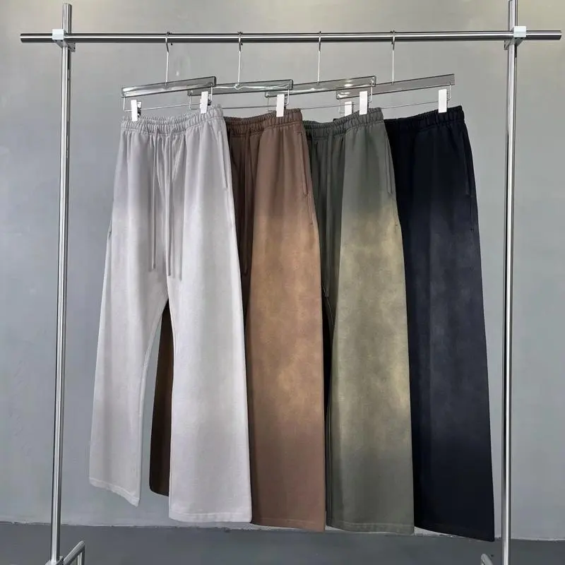 Unisex Baggy Sweatpants, Heavyweight Acid Wash Casual Bottoms with a Minimalist Wide Leg Fit in Plain Beige, Wide Legs, Soft Fabric, Oversized, Wide Leg Pants, Casual Wear