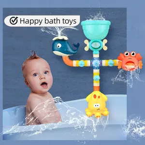 Baby Bath Toys Bathtub DIY Pipes Tubes Bath Time Water Game Sensory Play Spray Swimming Bathroom Toys for Toddlers Kids Gifts Birthday Gift，Shower Water Spray Toy For Children Squirting Sprinkler Bathroom