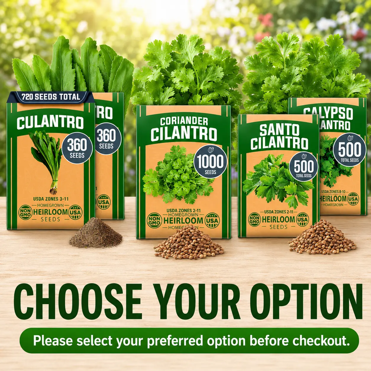 Cilantro Herb Seeds - Grow Herbs for Indoor/Outdoor Gardens, Containers, Raised Beds for Home Growing