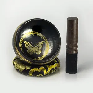 Tibetan Hand Hammered The Butterfly Singing Bowl (4 inches )Made in Nepal Healing Meditation. Relaxation ,improved , mood calm tranquility  Relief from physical pain, tension, Mental Focus,  Relief of depression or anxiety, chakra cleansing, kundalini