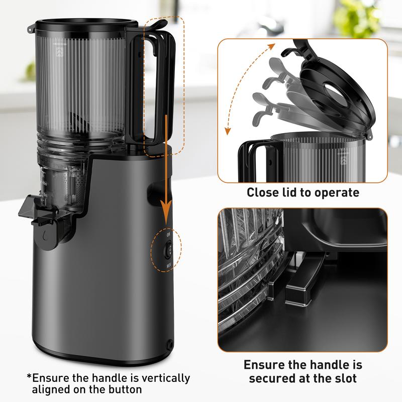 Cold Press Juicer,medium-Sized Slow Masticating Machine with 5.3" Large Bore Feed Chute for Whole Fruits&Vegetables,350W Juice Extractor,Easy to Clean #TikTokShopBlackFriday