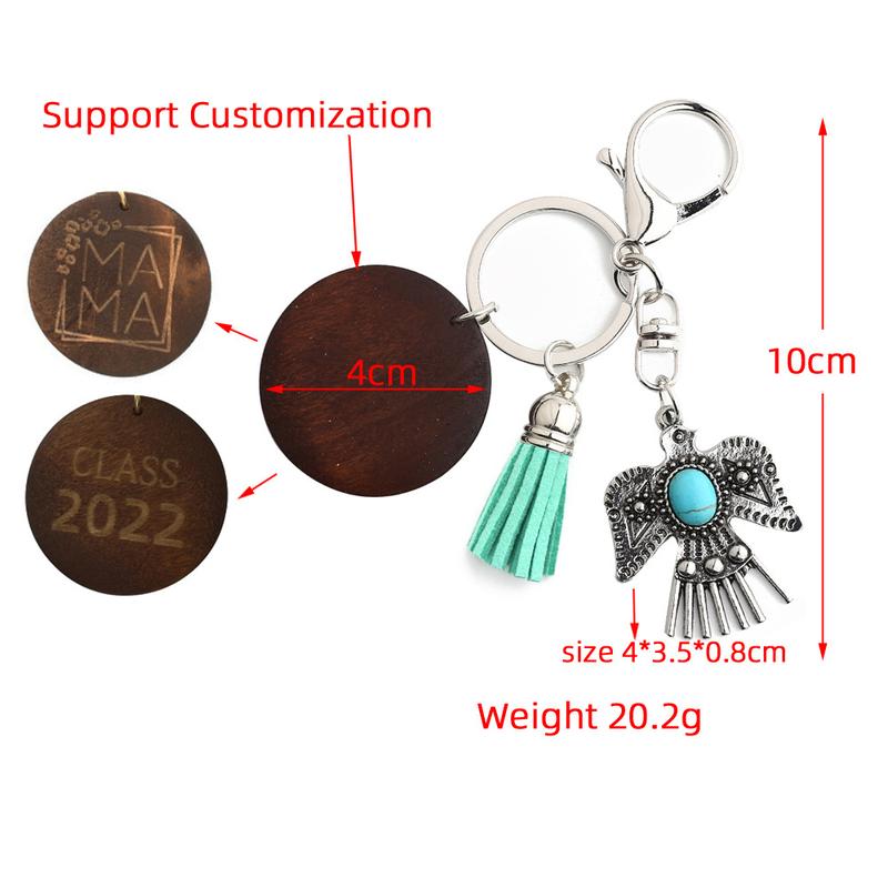 Bohemian Alloy Eagle Ethnic Pendant Vintage Western, American Eagle Keychain