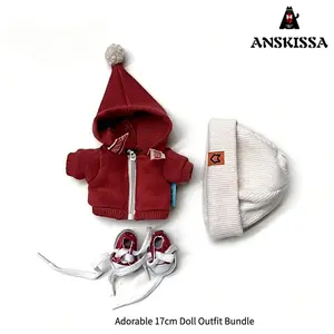 6.69-inch Handmade  Clothing Set Three-Piece White Cold  Hooded Cardigan Sweatshirt Leather Boots Adorable 17cm  Outfit Bundle  Set with Accessories  Fashion  Outfits and Sweater  Set Hat  Outfit Set Sweater and Skirt Set