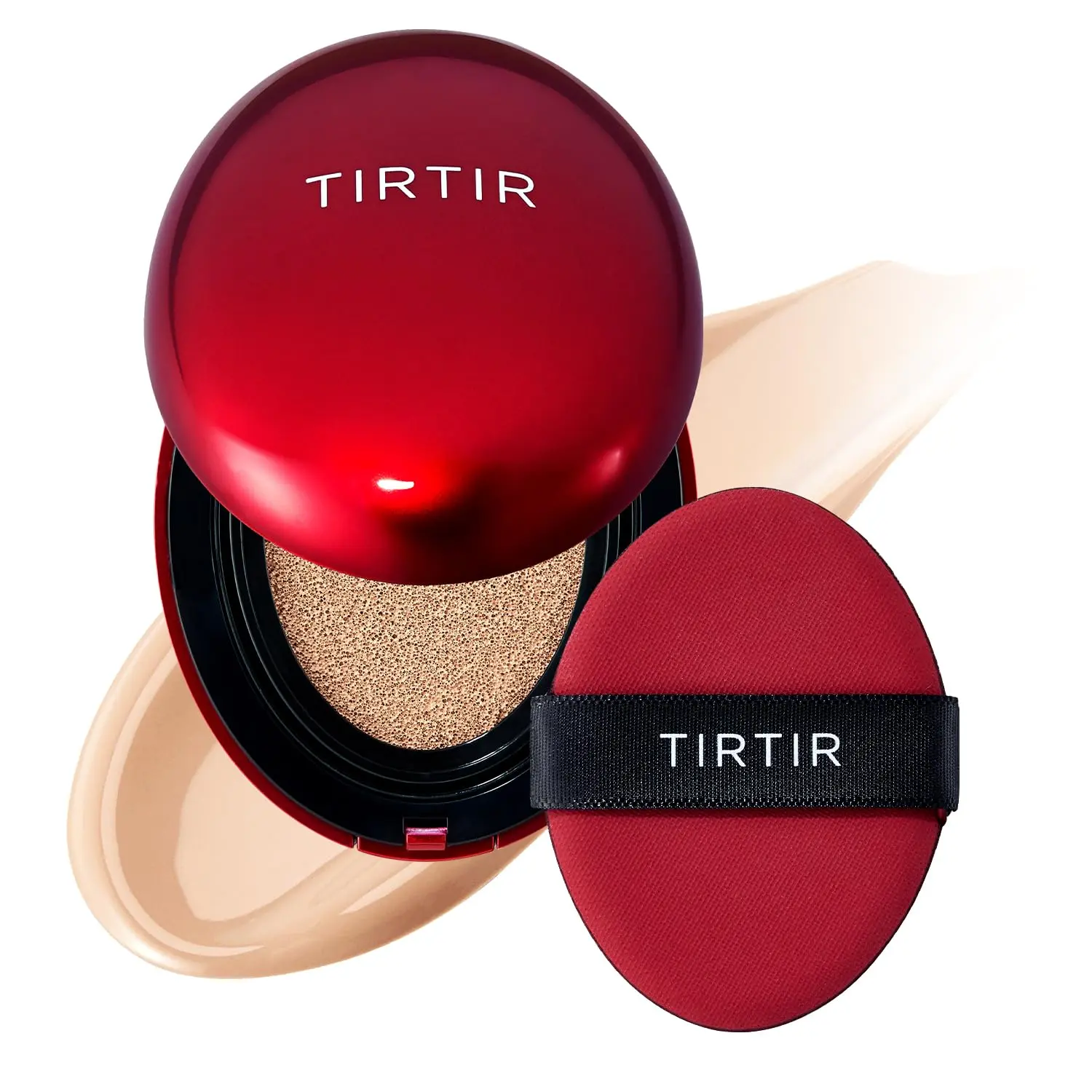 TIRTIR Mask Fit Red Cushion Foundation | Full coverage, Weightless, Skin fit, Satin Glow Finish, Korean Makeup BB Foundation, beauty, Tattoo cover up, Buildable (#21N Ivory, 0.63 Fl Oz)