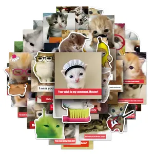 50 PCS Ultimate Cat Meme Sticker Pack!  Massive Collection of Funny & Cute Cats for iMessage, Laptop & Water Bottle - Express Every Vibe Easter