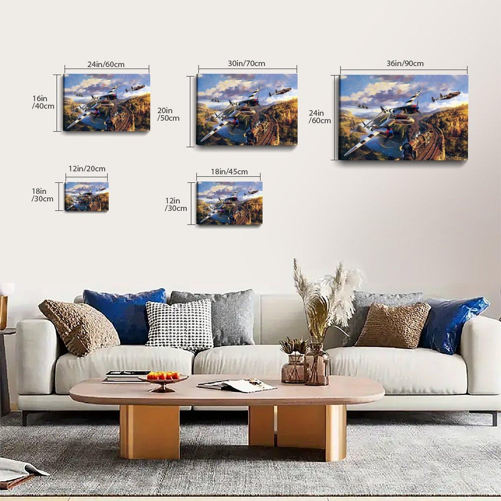 Military Fighter Poster P-38 Lightning Poster Decorative Painting Canvas Wall Art Picture Print Modern Family Bedroom Decor
