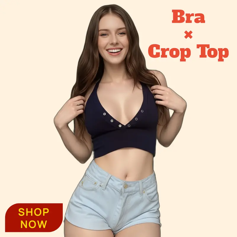 Pro-Fit Seamless 1/2pcs Bras for Women - Snap-Button Convertible Deep V Neckline Racerback Wirefree Croptop Bralette, Stretchy Comfortable, Sports Bra for Women, Loungewear Activewear 32653-2