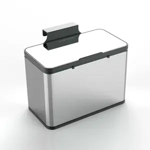 NINESTARS Kitchen Compost Trash Can 0.8 Gallon Small Countertop Stainless Steel Trash Can Small Hanging Trash Can for Kitchens, Bathrooms, Camping and More, Waterproof