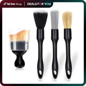 Car Interior Cleaning Brushes Set, 4 PCS Professional Soft Dust Remover & Clean Brushes for Auto/Wheel/Vents/Seat/Furniture, Multi-purpose Car Cleaning Tool