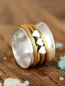 Mother's Day Gift Fashion Heart Design Wide Ring, Statement Multi Ring, Fashion Vintage Jewelry for Party, Daily Clothing Decor, Trendy All-match & Exquisite Promise Ring for Her