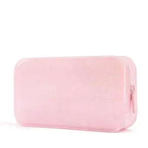 Case-Mate Jelly Makeup Bag - Waterproof Travel Makeup & Toiletry Bag - Cosmetic Make Up Organizer/Case for Women - Small Zipper Pouch for Hair Accessories and Daily Essentials - Ballet Pink Twinkle