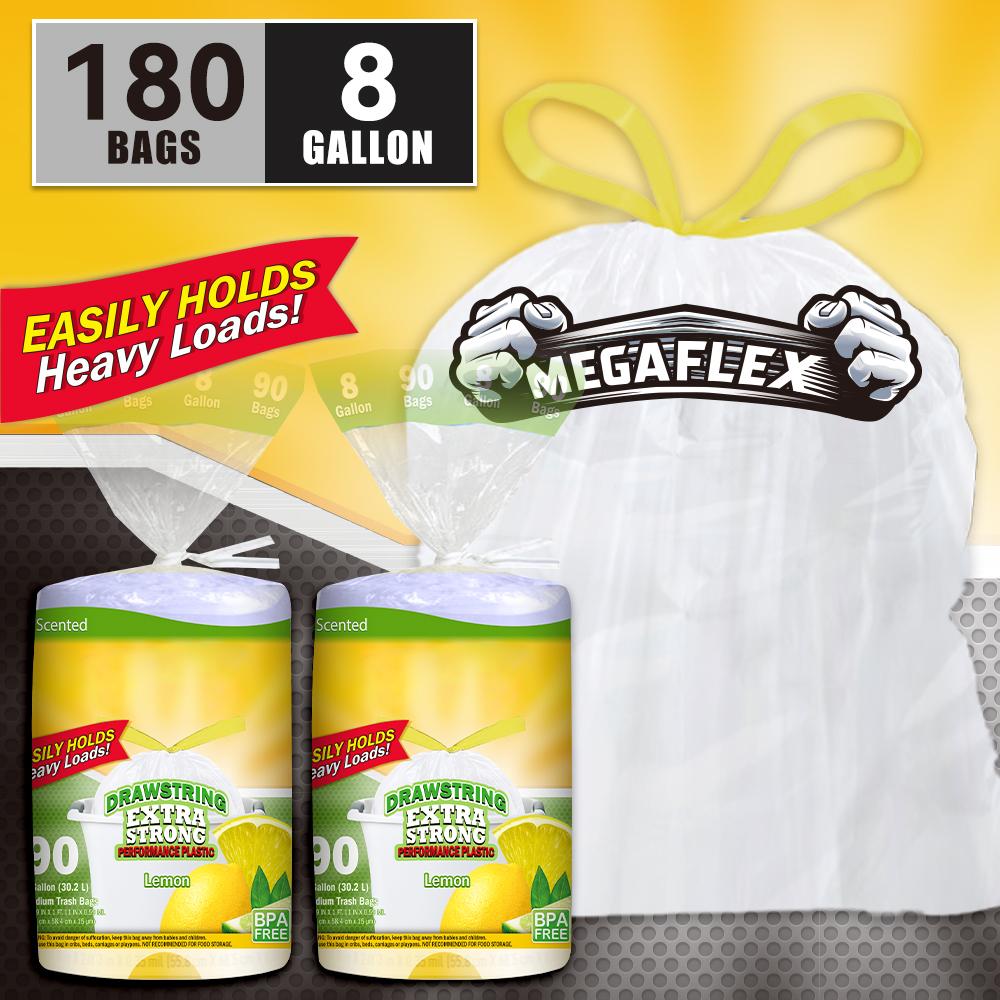 2 Bags Of 180 Pieces 8 Gallon Lemon Aroma Expandable Drawstring Plastic MultipurposeDisposable Garbage Bags-Super Strong, Leak-Resistant, Odor-Proof For Bedroom, Kitchen,Living Room, Outdoor, And Toilet Use - Convenient And Sanitary Waste Solution 2 Bags Of 180 Pieces 8 Gallon Lemon Aroma Expandable Drawstring Plastic MultipurposeDisposable Garbage Bags-Super Strong, Leak-Resistant, Odor-Proof For Bedroom, Kitchen,Living Room, Outdoor, And Toilet Use - Convenient And Sanitary Waste Solution