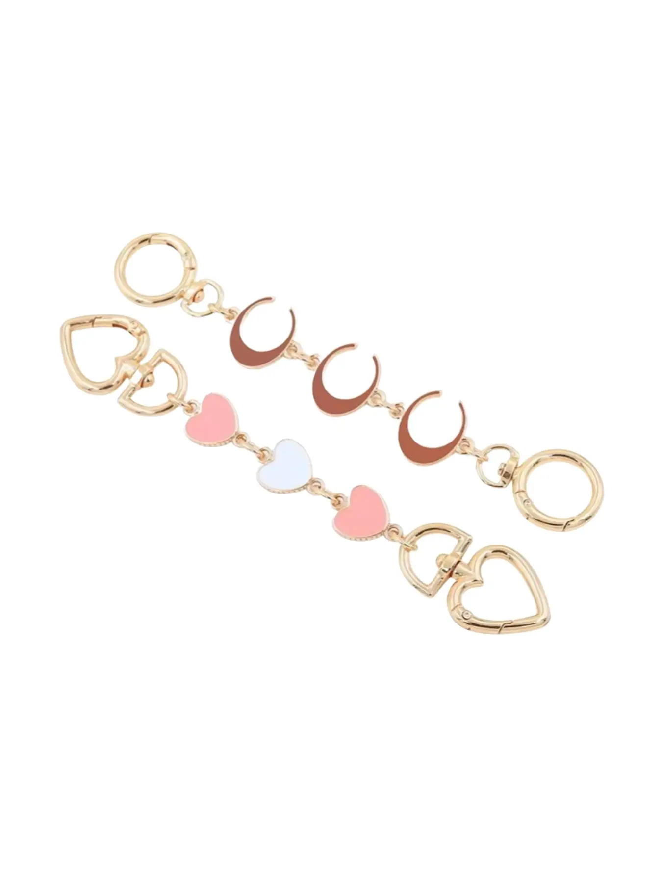 Heart & Moon Design Purse Chain Extender, Novelty Bag Extender Chain, Purse Strap Extenders for Women & Girls, Bag Charm Accessories, Bag Chains