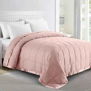 (R) Blankets  Size - Soft Lightweight Down Blanket for All Seasons, Cozy Warm Luxury Bed Blanket with Satin Trim, Microfiber Cover,  (108"X90")