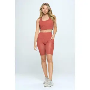Sunset Gingham Print Activewear Set