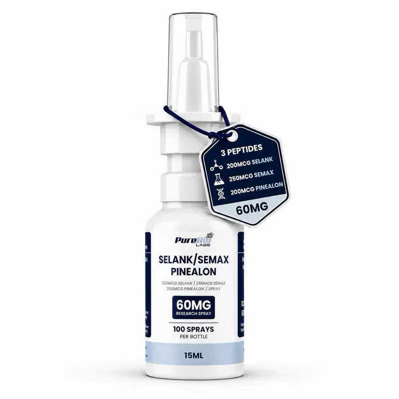 Neuro Triple Blend Peptides Liquid Spray (Semax, Selank, Pinealon) - Pure Bio Labs Laboratory Research Tool, 1 Bottle