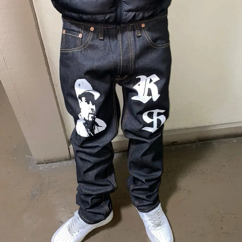Kurupt Saints Ch4p0 Classic Straight Leg Jeans - BLACK