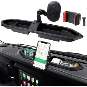 Upgraded Phone Mount for 2018 2019 2020 2021 2022 2023 Jeep Wrangler JL JLU & Gladiator JT, Multi-Mount Phone Holder Dash Tray System Kit with Extension Arm Metal Rod Don't for Oil-Electric 4xe