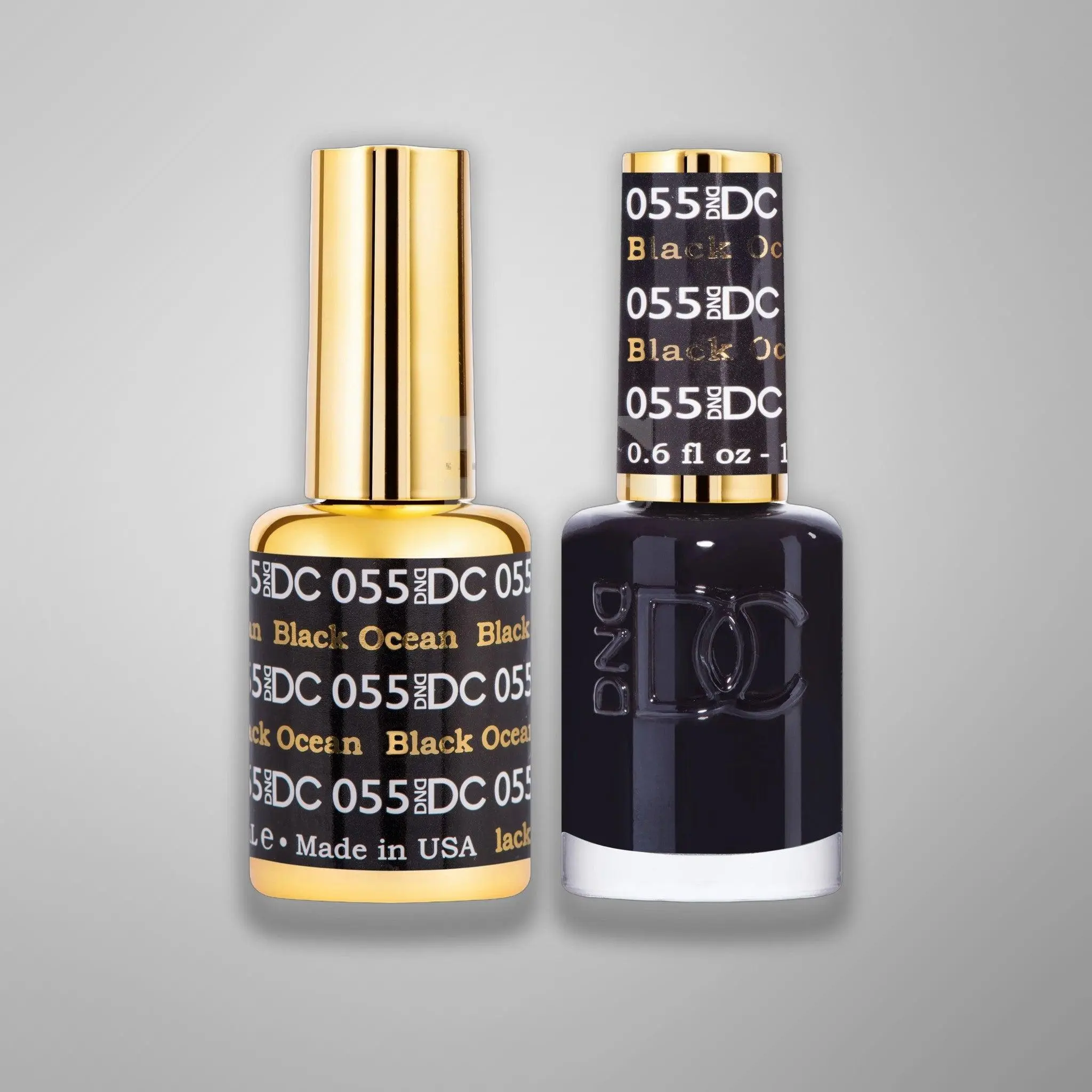 DND DC Duo - 055 Black Ocean - Gel & Matching Lacquer Duo 0.5 oz