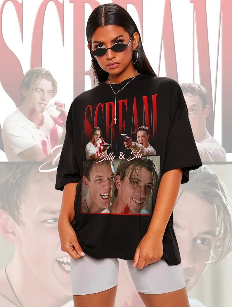 SCREAM - Billy Loomis Shirt, Stu Macher Shirt, Scream Movie Shirt, Scream Movie Tee, Retro Scream Shirt, Billy and Stu Shirt, Dark Art Tee