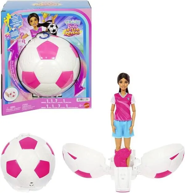 Barbie Team Barbie Roll & Reveal Soccer Player Doll and Accessories  [COLLECTIBLES] Paper Doll