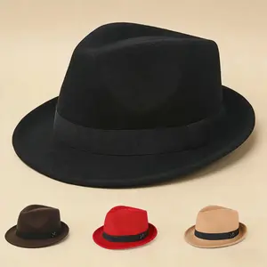 Unisex High - quality Wool Fedora! Trendy and versatile, fitting retro & casual styles. It's a fashion - forward, comfortable hat with a retro British twist, enhancing your look. Ideal as a cowboy or fedress hat, perfect for gifting.
