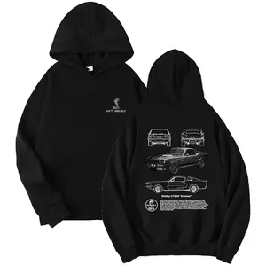 Shelby CT500 Graphic 2 Sided Hoodie, Unisex Winter Pullover Hoodie For Car Fan, Sport Car Clothing For Mustang Enthusiasts