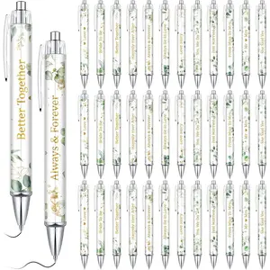 36 count Wedding Pens Bridal Shower Pens Retractable Bachelorette Pen Black Ballpoint Pens for Guests Book Wedding Bridal Shower Favors for Guest Proposal Bachelor Slumber Party Gifts