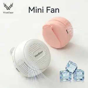 Westdeer New Portable Clip-On Fan, 360° Rotatable Mini Bladeless Fan for Shirt & Waist, 3-Speed Quiet Wearable Personal Fan, USB-C Rechargeable Whirlwind Fan for Outdoor, Travel & Stroller,Great Gift Ideas for Summer