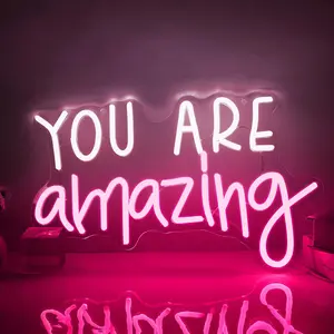 ROSNEK You are amazing Neon Sign Motivational Neon Light USB Dimmable LED Sign for Inspirational Classroom Office Library Neon Light Kids Wall Art Bedroom Birthday Bedroom Classroom Backdrop Sign