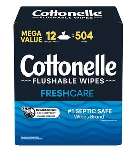 Cottonelle Flushable Wet Wipes, 504 ct Cleaning Napkin