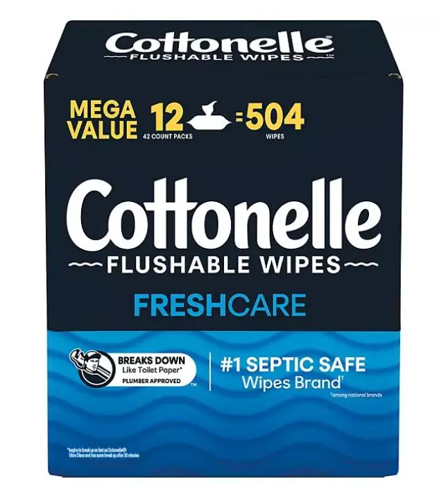 Cottonelle Flushable Wet Wipes, 504 ct Cleaning Napkin