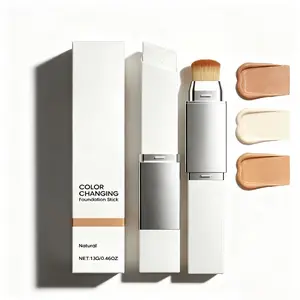 This Two-In-One Color-Changing Foundation Stick Features A Natural Color, A Light Texture, A Matte Finish, And A Clear And Transparent Finish. It Is Suitable For Daily Makeup Use Cosmetic Concealer Concealer Flawless Oil Smooth Powder