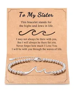 Sister Gifts Bracelet The Waves of Life We've Through Together, Big Sister Little Sister Gift, Sister Birthday Gifts Christmas Gifts