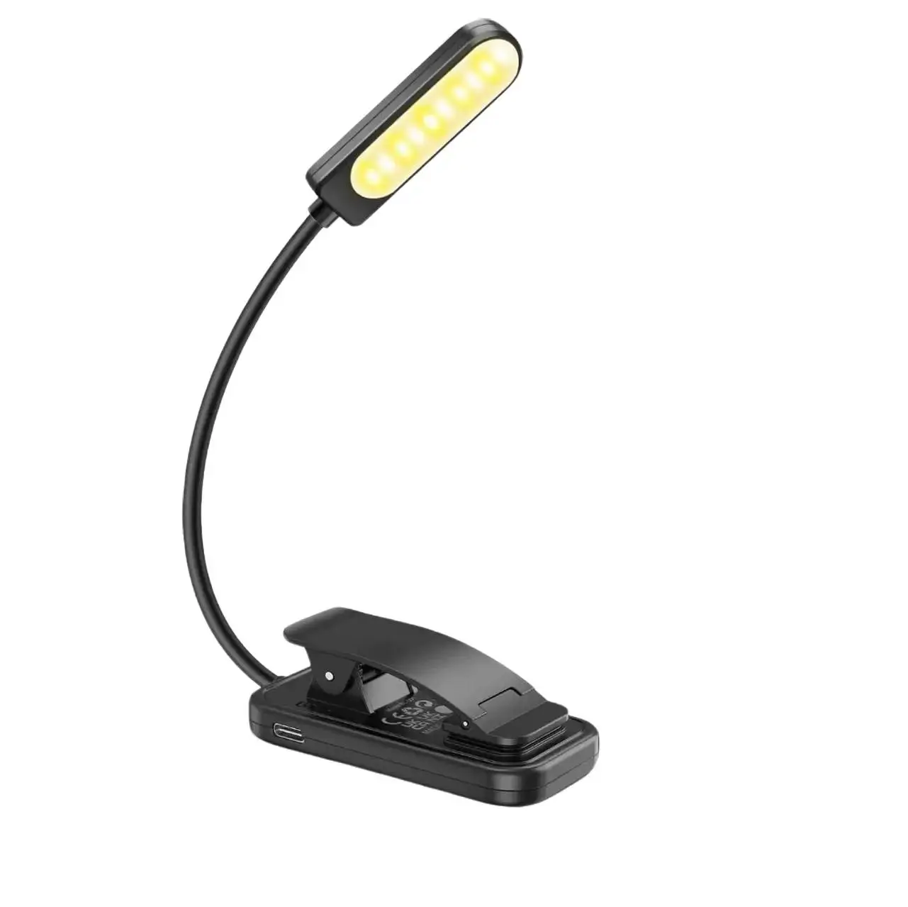 Desk Lamp for Dorms, Rechargeable Clip-On LED Reading Light with Flexible Neck, 3 Color Modes & Stepless Dimming for Studying, Bed, Laptops & Small Spaces