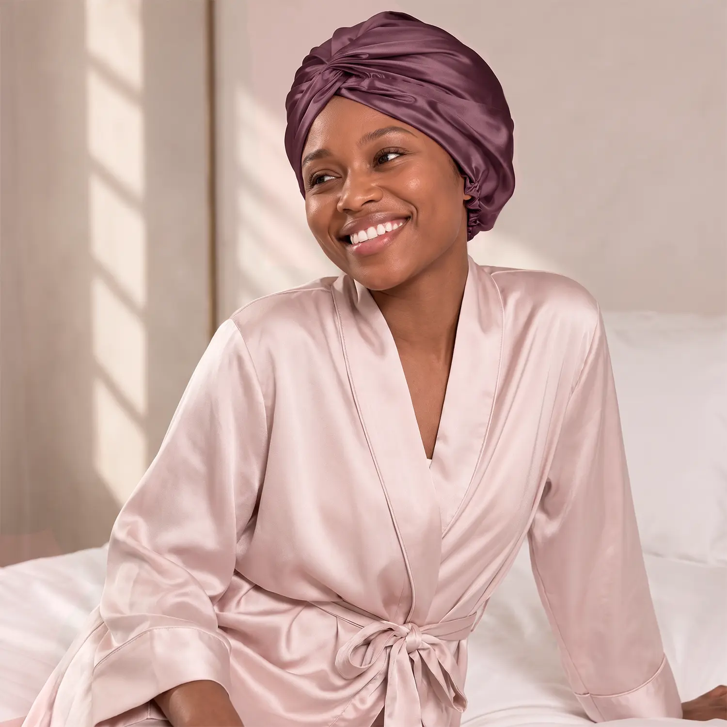 Blissy Silk Bonnet – 100% Mulberry Silk – Anti-Frizz Hair Protection – Extends Blowouts