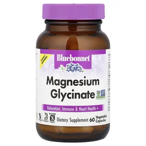 Bluebonnet Nutrition Magnesium Glycinate, 60 Vegetable Capsules (100 mg per Capsule)