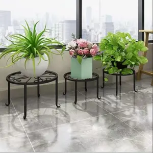 Iron Art Plant Stand Pot Holder, Indoor Balcony Flower Rack, Decorative Planter Shelf for Home Living Room Window, Greenery Display, Metal Plant Stand