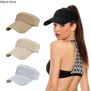 2-Pack Women's Sun Visor Hats, Breathable Open-Top High Ponytail Visor with UV Protection for Beach, Outdoors, and Daily Wear