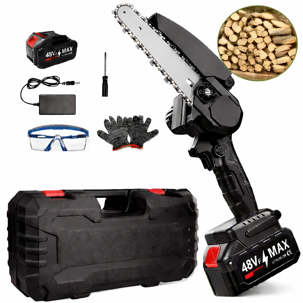 Portable Mini Chainsaw, 6-Inch Electric Handheld Chainsaw Cordless with 1 Battery, for Tree Trimming and Lumber Cutting, Nice Gift for Dad, Husband, Men