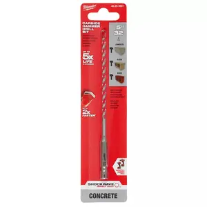 Milwaukee 48-20-9001 5/32" x 4" x 6" SHOCKWAVE Impact Carbide Hammer Drill Bit
